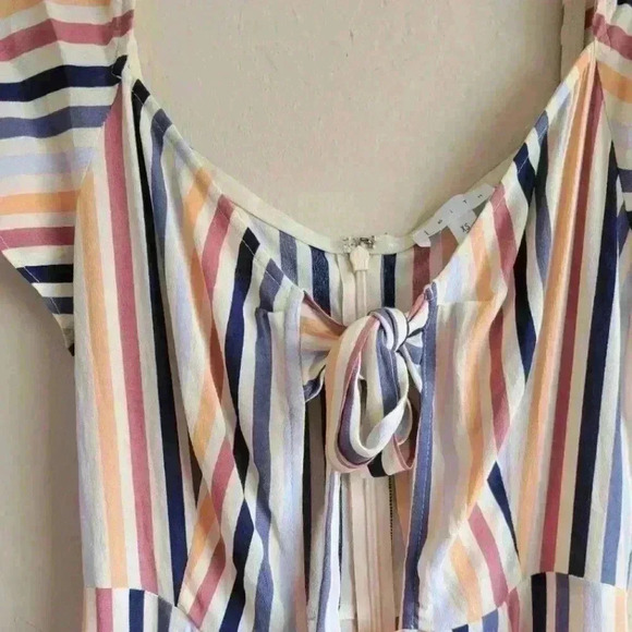 Leith Striped Keyhole Front Tie Midi Dress size xs - Picture 7 of 15